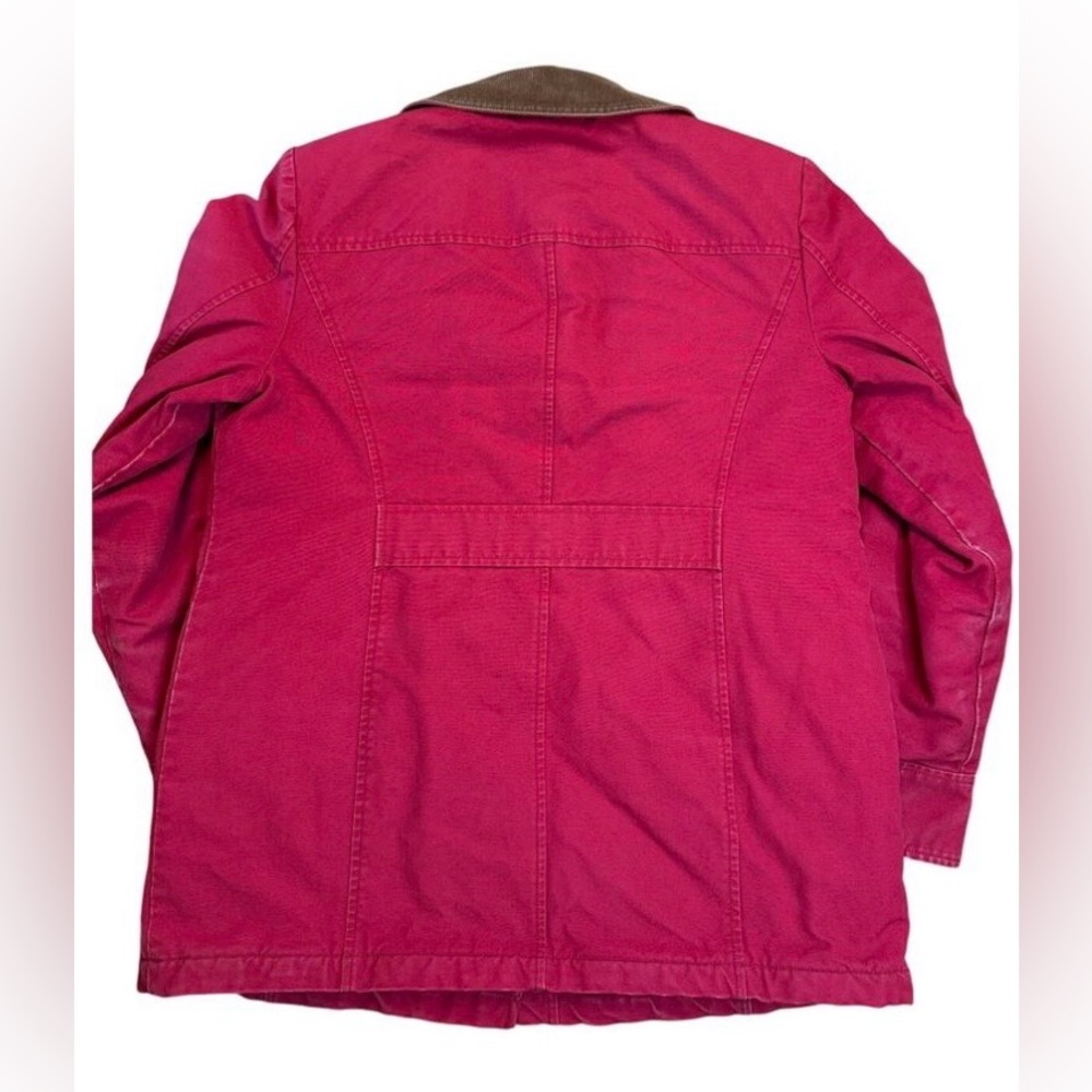 L.L. Bean Women's Raspberry Canvas Jacket with Corduroy Collar - Picture 15 of 15